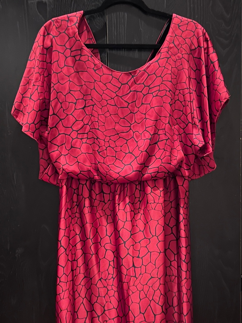 BCBGeneration Magenta Pebble-Print Midi Dress